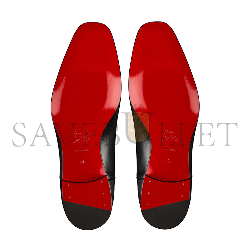 Ch**an louboutin greggolace up shoes patinated calf leather black men 1150376bk01